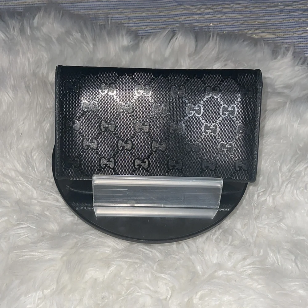 GUCCI VINTAGE CRYSTAL GUCCISSIMA GG INTERLOCKING PVC LEATHER LONG WALLET ITALY - Picture 4 of 17